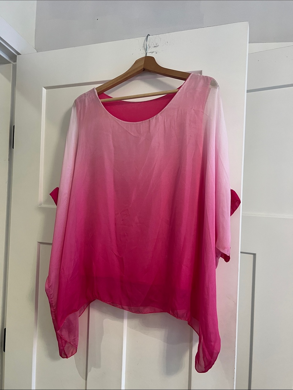 Women's Ombre Pink Blouse - Lightweight Flowing Top
